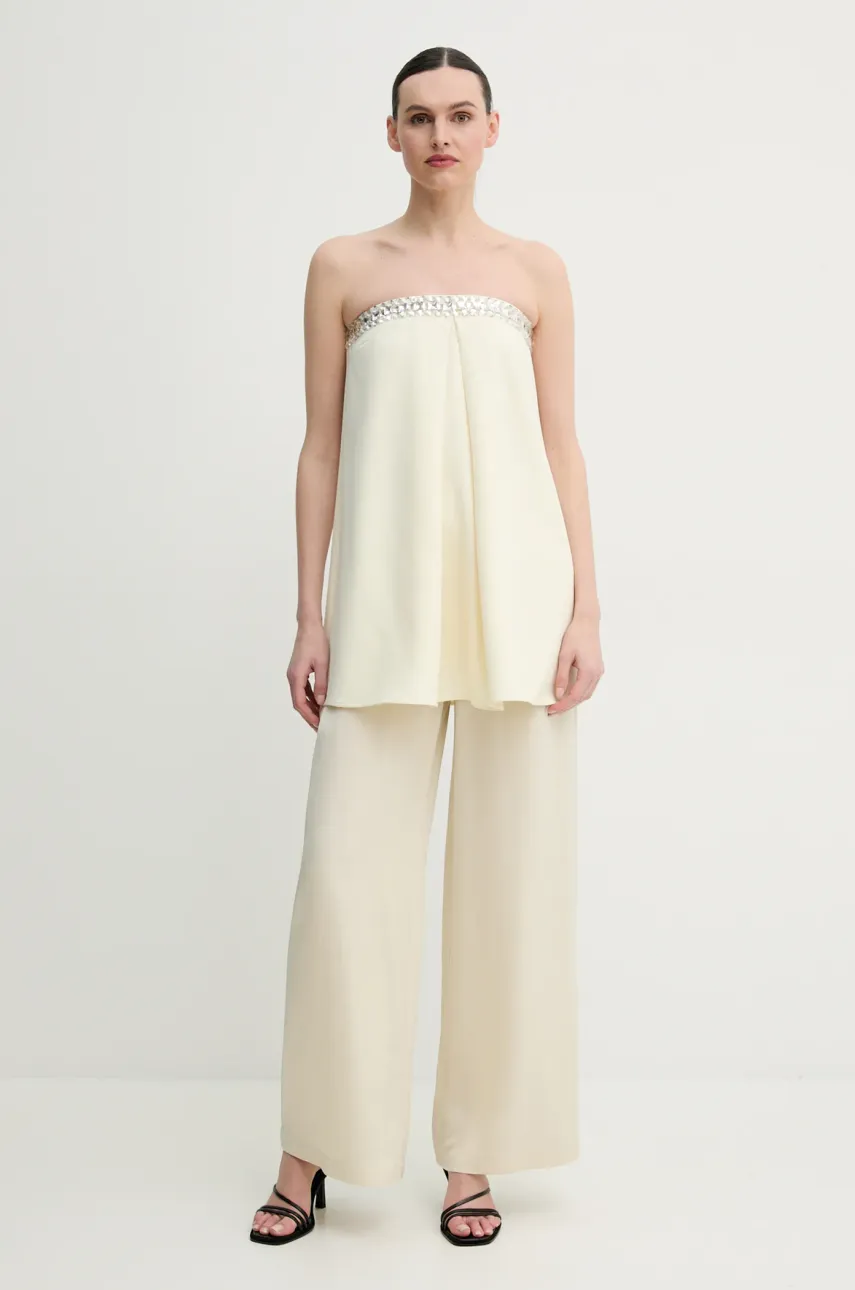Брюки ISABELLE BLANCHE женские цвет бежевый широкие высокая посадка IS25SS-P122-T011 Брюки ISABELLE BLANCHE женские цвет бежевый широкие высокая посадка IS25SS-P122-T011