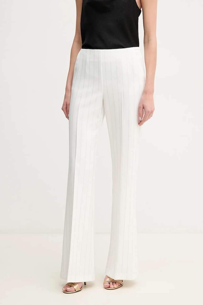Ermanno Scervino pantaloni femei, culoarea alb, lat, high waist, 56TP004EV7 Ermanno Scervino pantaloni femei, culoarea alb, lat, high waist, 56TP004EV7