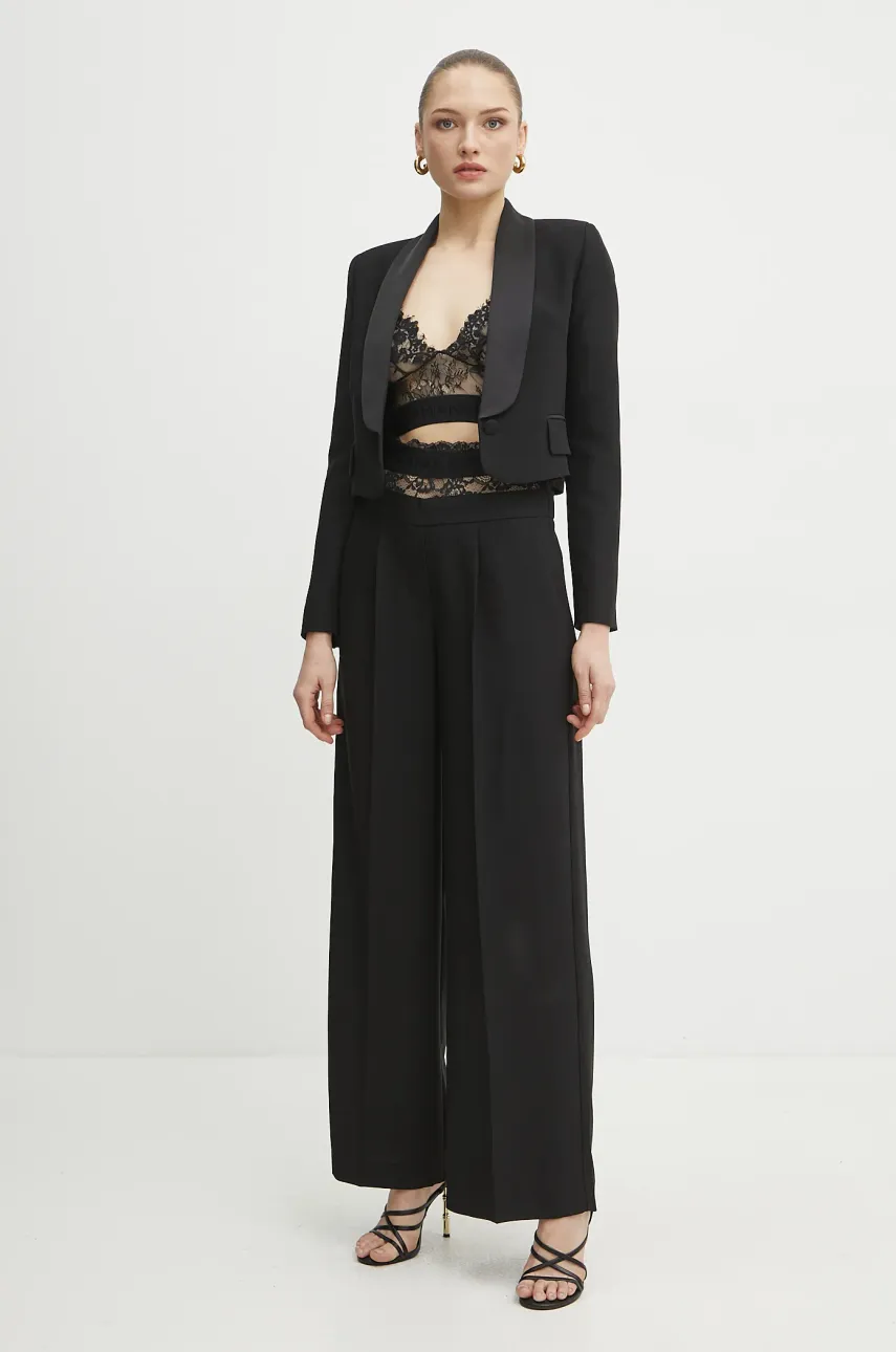 Брюки Ermanno Scervino женские цвет чёрный прямые высокая посадка 56TP057E22 Брюки Ermanno Scervino женские цвет чёрный прямые высокая посадка 56TP057E22