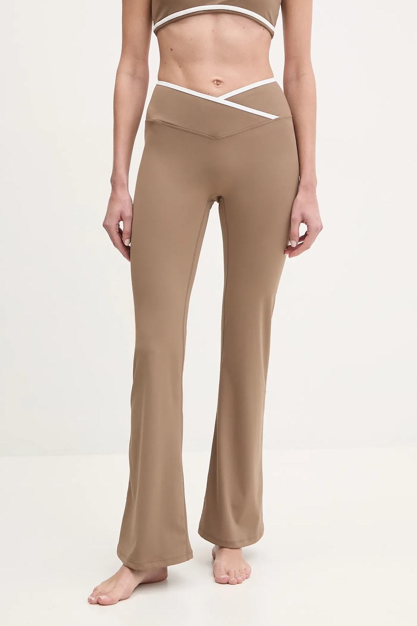 JOYINME pantaloni de yoga Dual Essence culoarea maro, cu imprimeu, Dual Essence