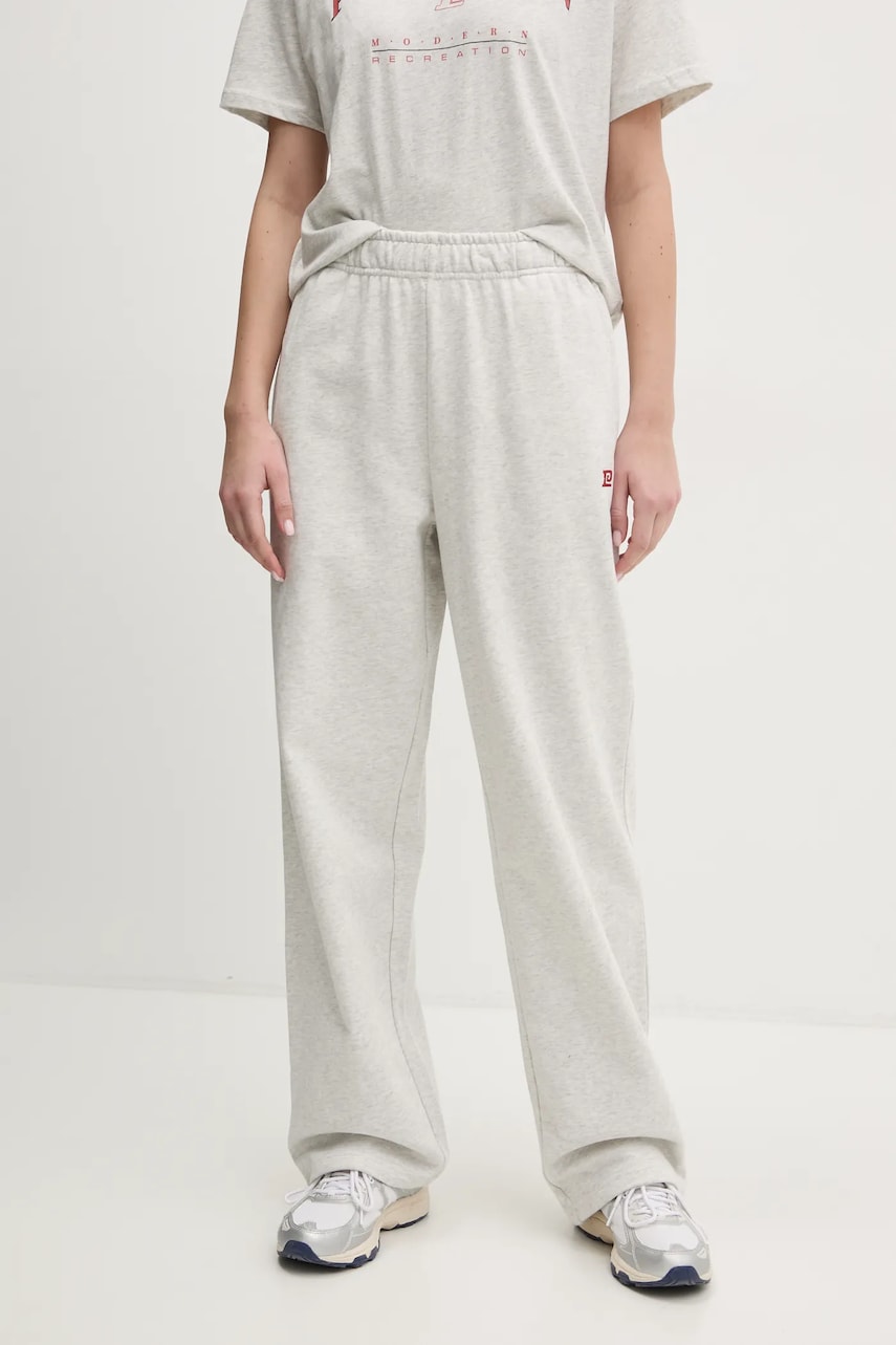 P.E Nation pantaloni de trening Eastside femei, culoarea gri, neted, 251P212 P.E Nation pantaloni de trening Eastside femei, culoarea gri, neted, 251P212