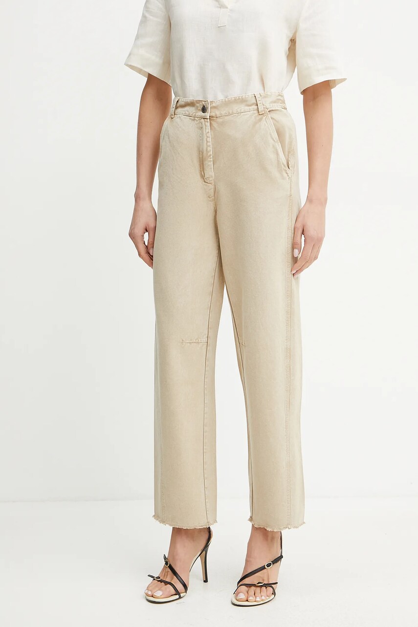 MAX&Co. pantaloni de bumbac high waist, 2516131013200