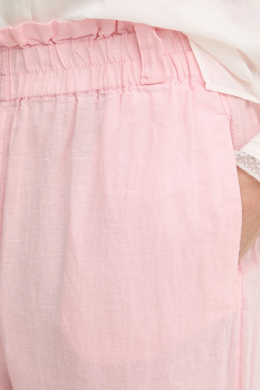 Λινό παντελόνι MAX&Co. χρώμα: ροζ, 2516131035200 φωτογραφία