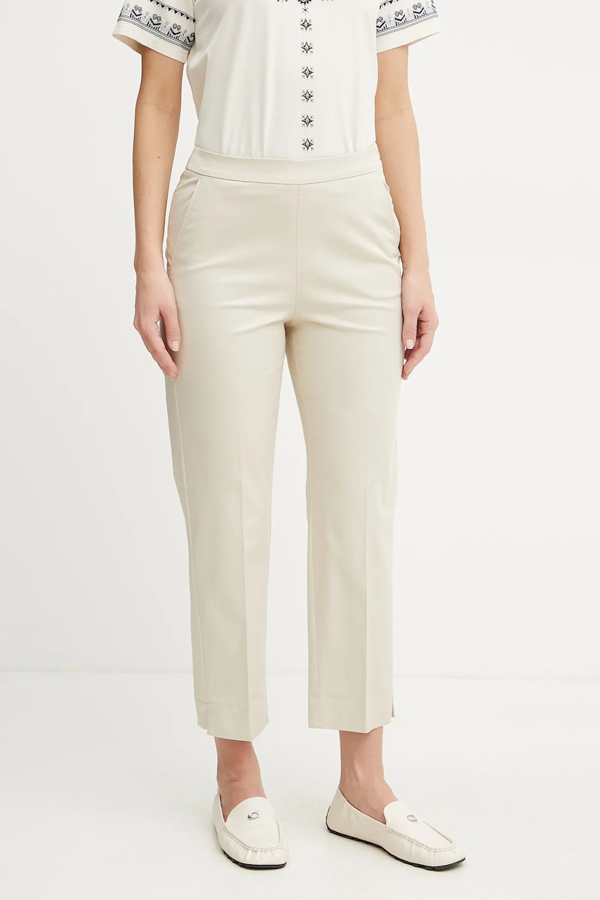 MAX&Co. pantaloni femei, culoarea bej, fason tigareta, medium waist, 2516131084200 MAX&Co. pantaloni femei, culoarea bej, fason tigareta, medium waist, 2516131084200