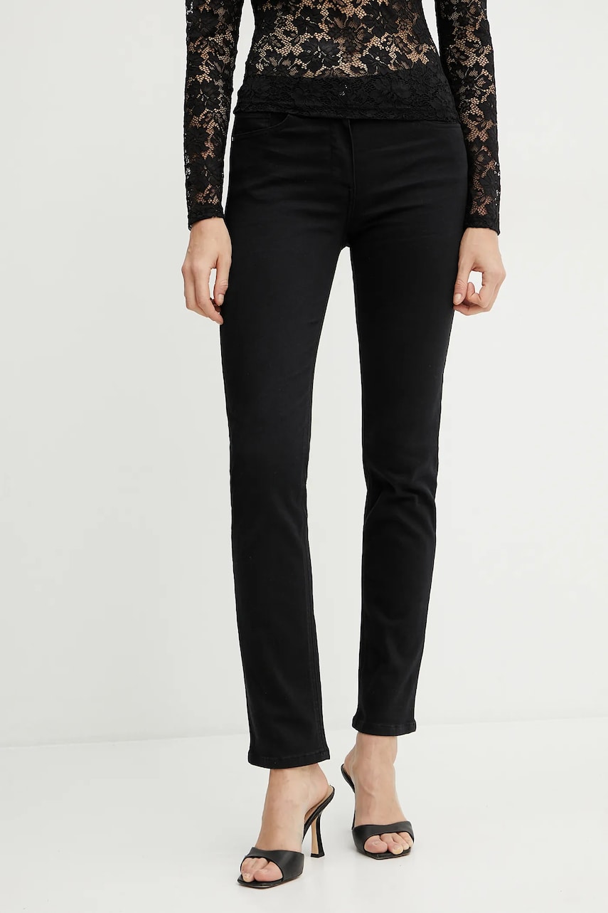Morgan jeans PETROI femei, culoarea negru, PETROI