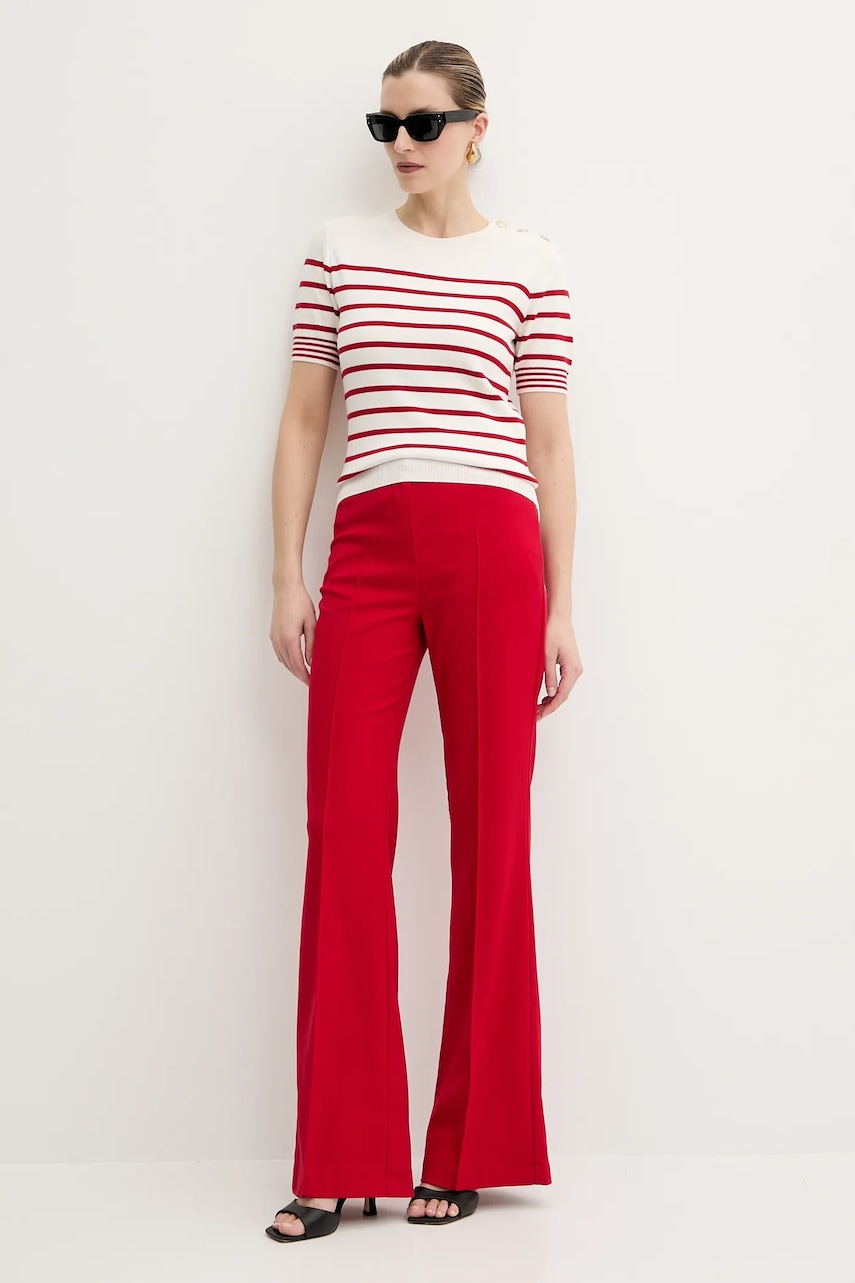 Брюки Morgan PECO.F цвет красный клёш высокая посадка PECO.F Брюки Morgan PECO.F цвет красный клёш высокая посадка PECO.F