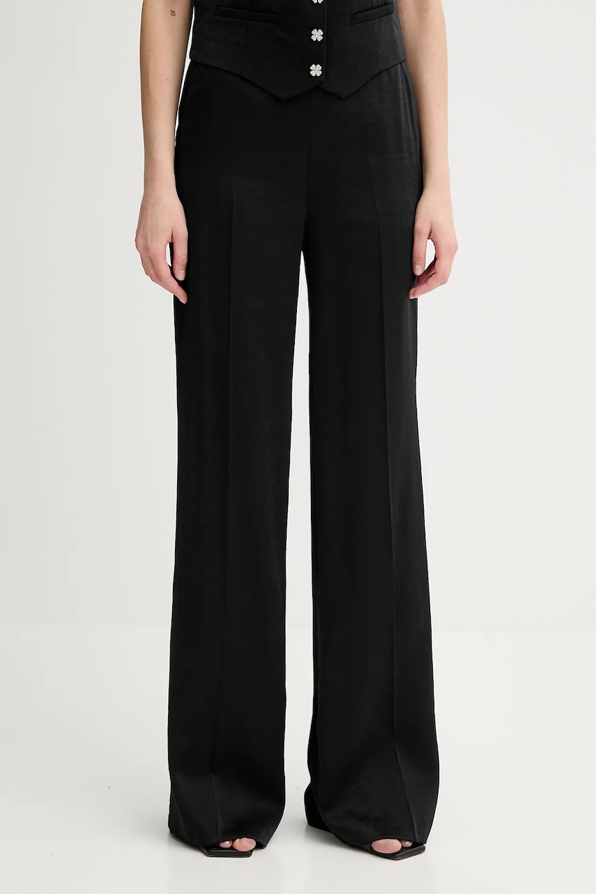Morgan pantaloni PVTEO.F culoarea negru, lat, high waist, PVTEO.F