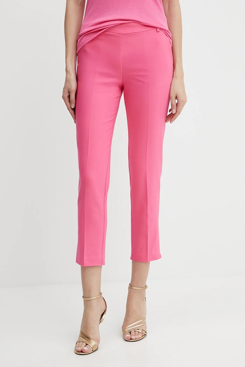 Morgan pantaloni PALIX.F culoarea roz, mulata, high waist, PALIX.F