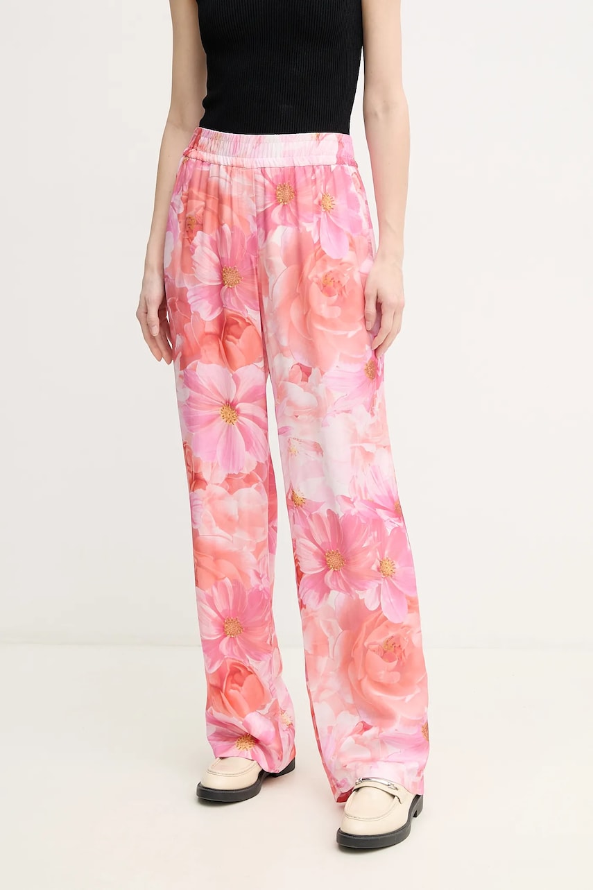 Marc Aurel pantaloni femei, culoarea roz, drept, high waist, 1827-1001-93395 Marc Aurel pantaloni femei, culoarea roz, drept, high waist, 1827-1001-93395