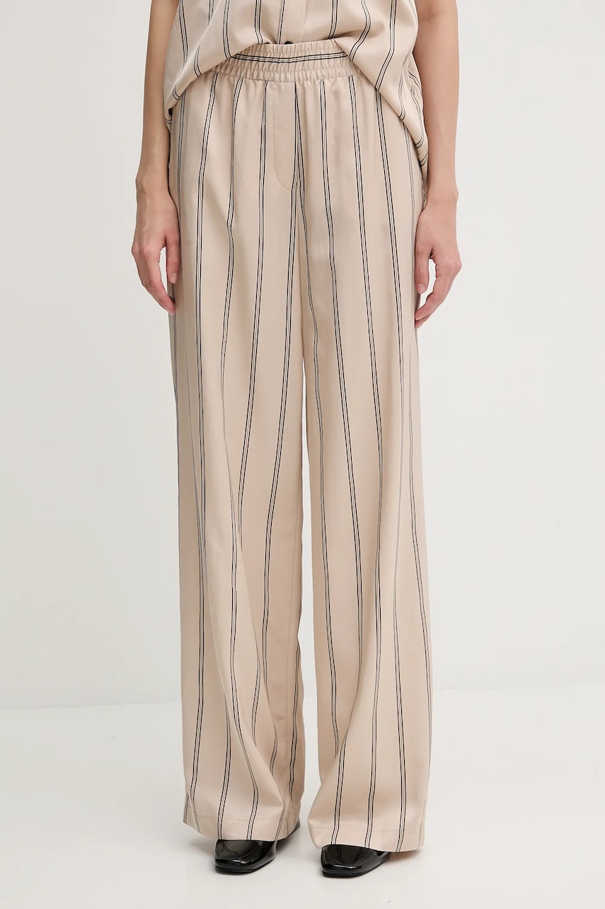 Marc Aurel pantaloni culoarea bej, lat, high waist, 1856-1000-93421