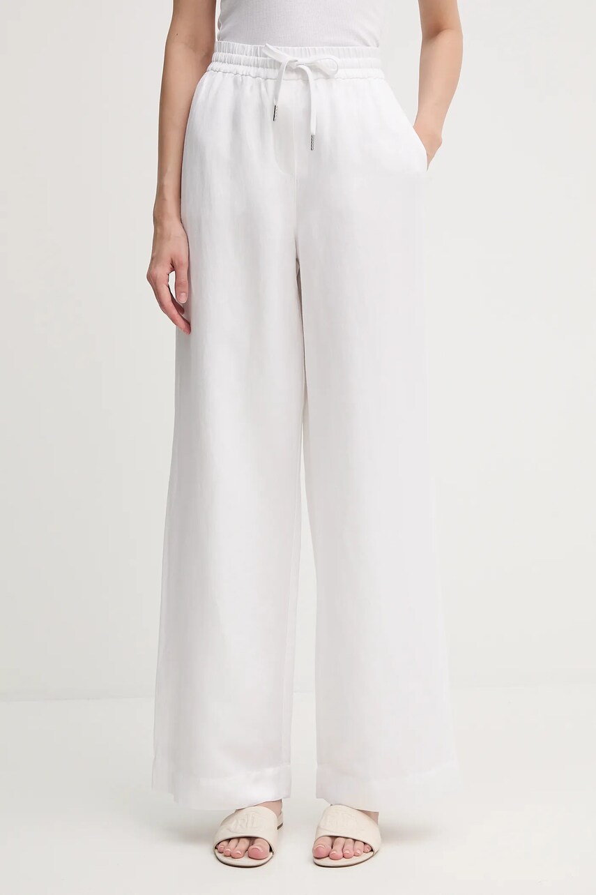 Marc Aurel pantaloni culoarea alb, lat, high waist, 1688-1000-93438