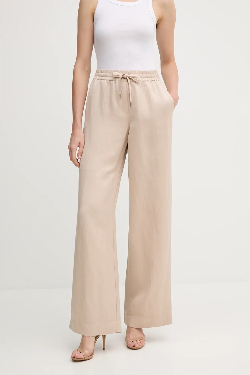 Marc Aurel pantaloni culoarea bej, lat, high waist, 1688-1000-93438