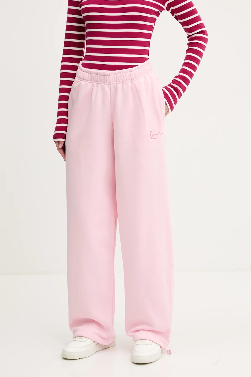 Karl Kani pantaloni de trening culoarea roz, uni, 61030060