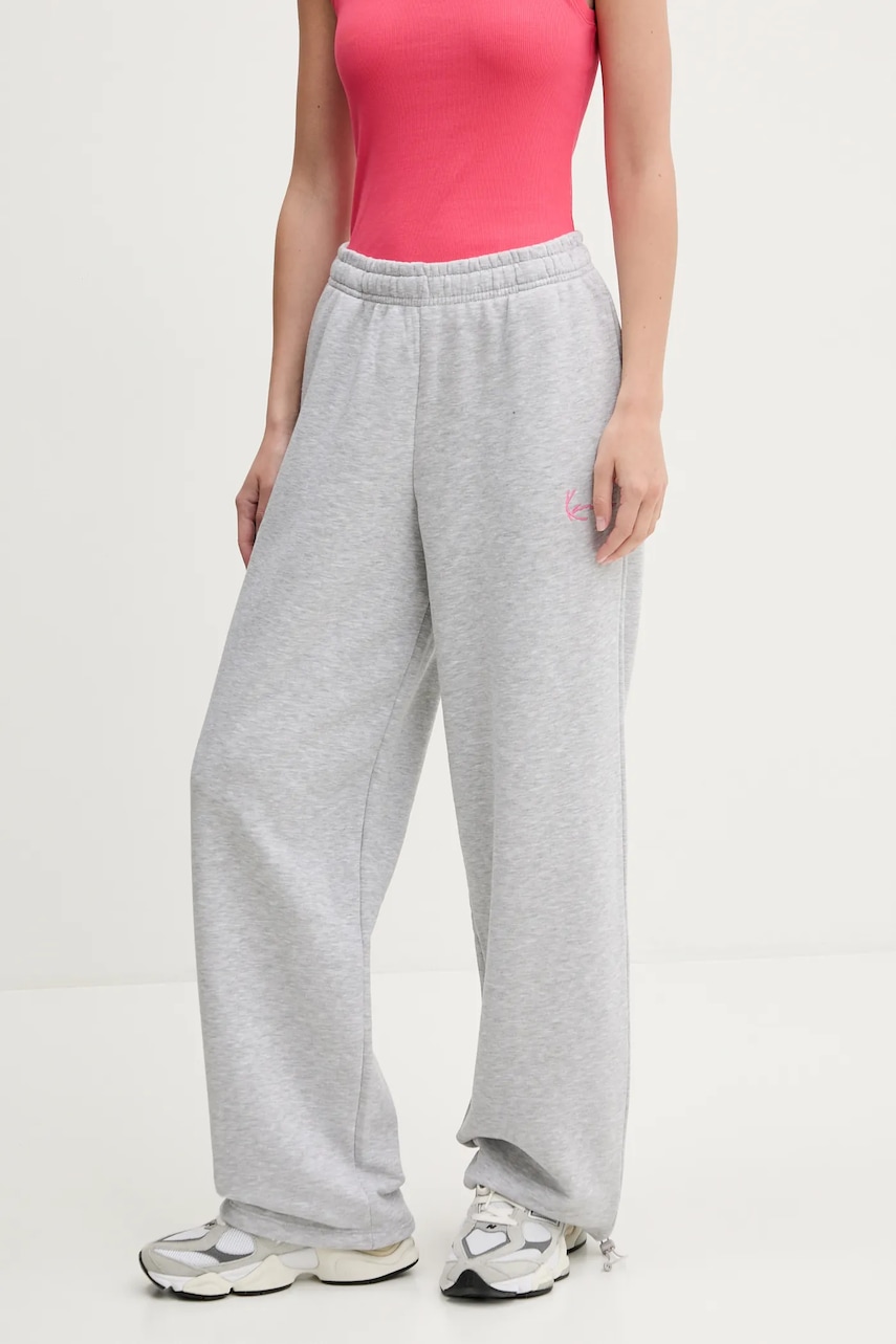 Karl Kani pantaloni de trening culoarea gri, uni, 61030061
