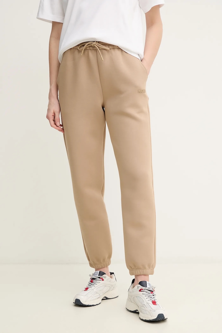 MACKAGE pantaloni de trening femei, culoarea bej, neted, NEV.R