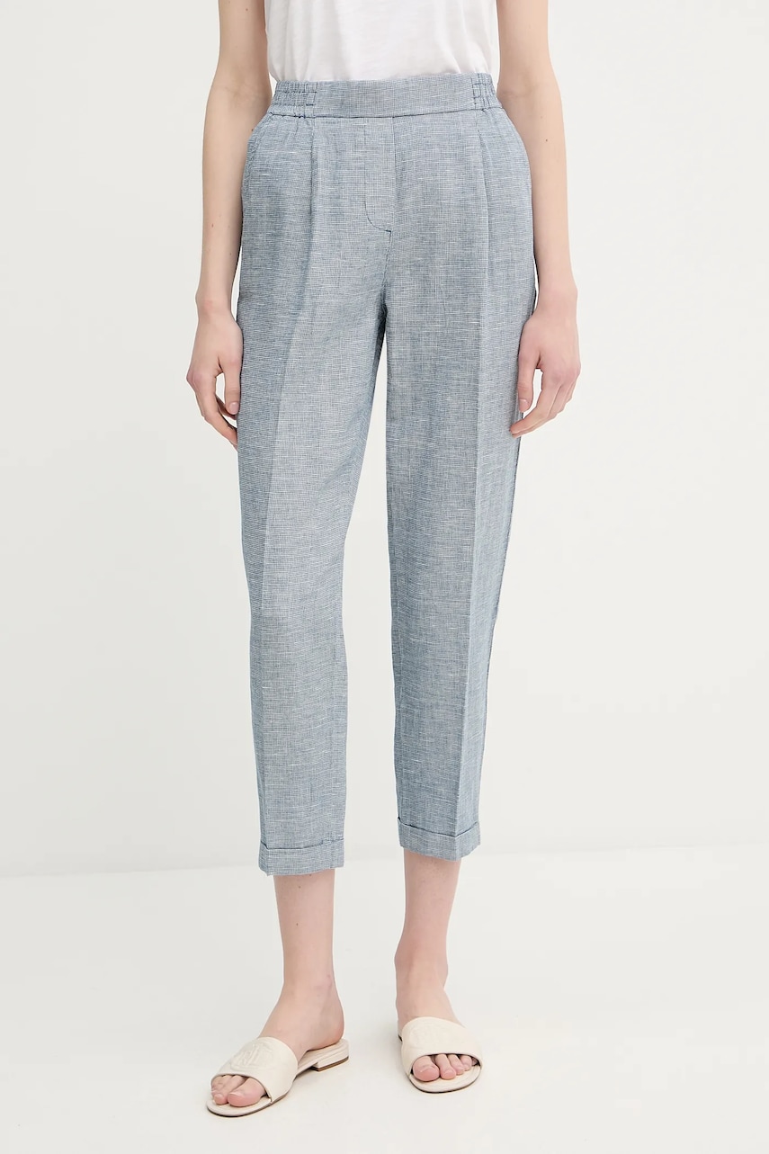 United Colors of Benetton pantaloni din in drept, high waist, 465XDF090