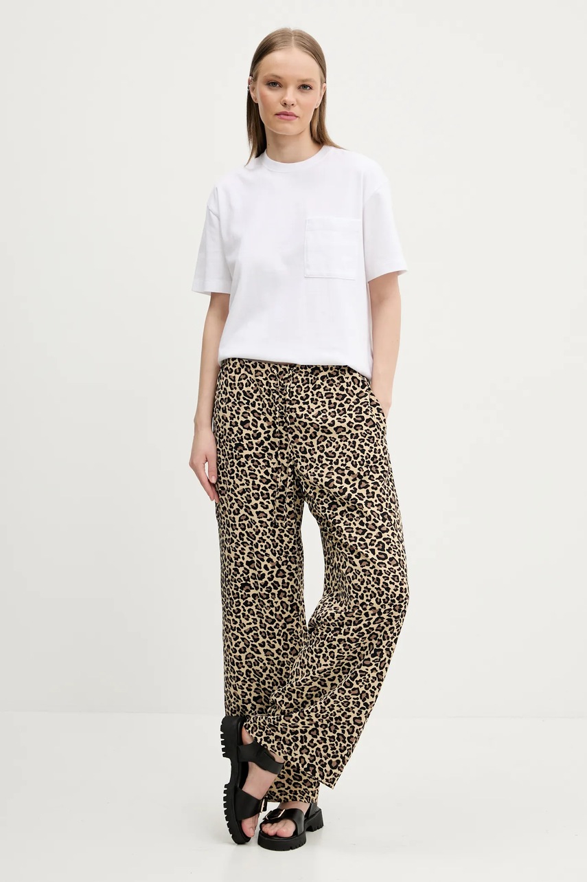 Παντελόνι Abercrombie & Fitch χρώμα: μπεζ, KI156-4873 φωτογραφία