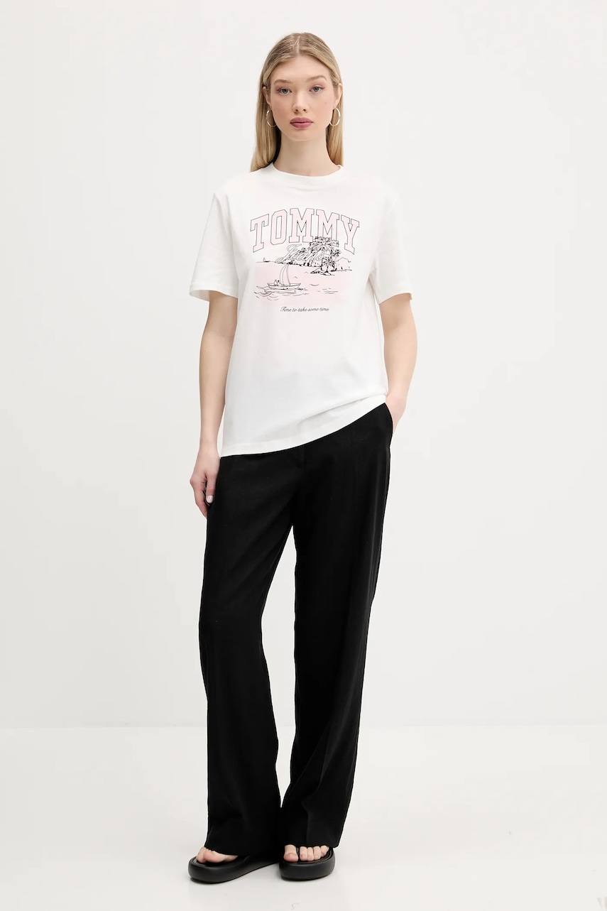 Λινό παντελόνι Abercrombie & Fitch φωτογραφία