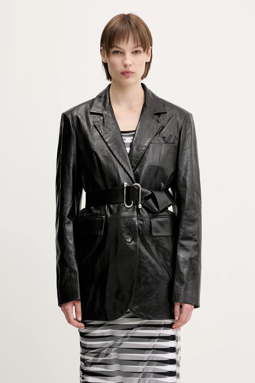 Sportmax sacou de piele Teoria