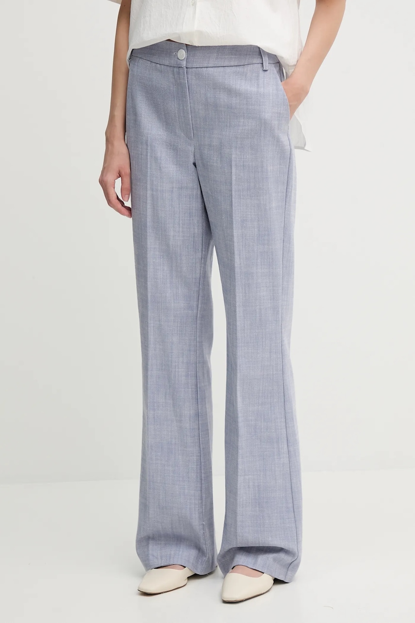 Pedro del Hierro pantaloni de bumbac drept, high waist, 7609755