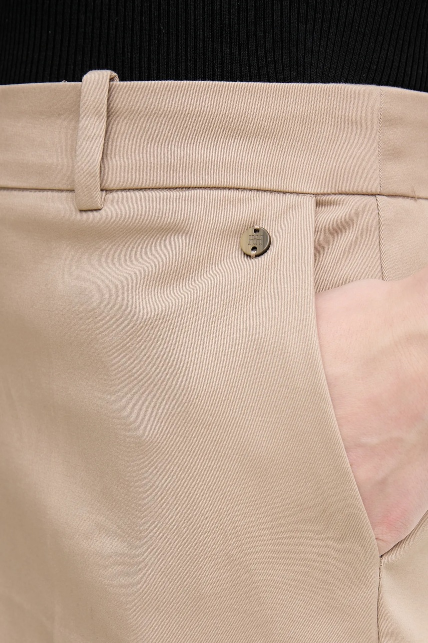 Βαμβακερό παντελόνι Pedro del Hierro χρώμα: μπεζ, 7609757 φωτογραφία