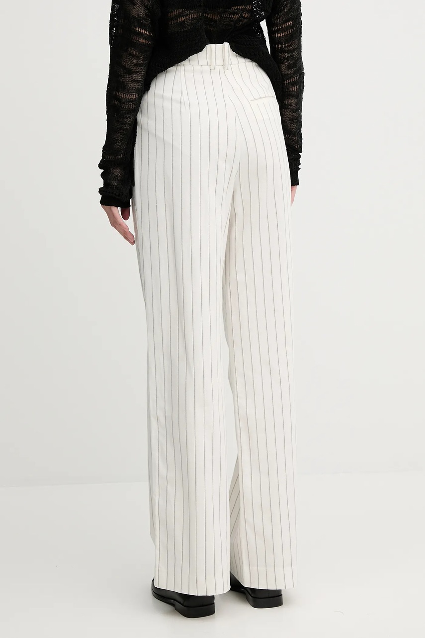 Παντελόνι με λινό μείγμα Pedro del Hierro χρώμα: μπεζ, 7609760 φωτογραφία