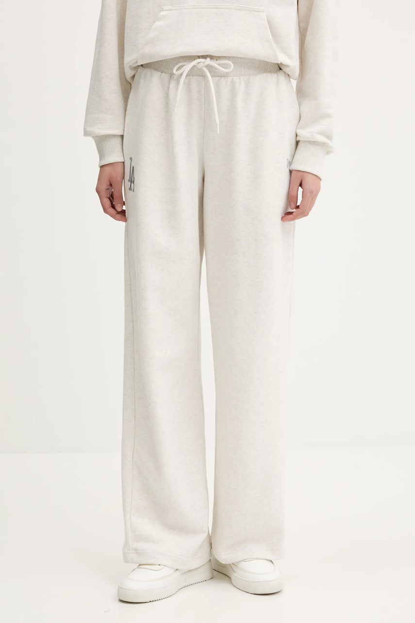 New Era pantaloni de trening culoarea gri, melanj, 60596483