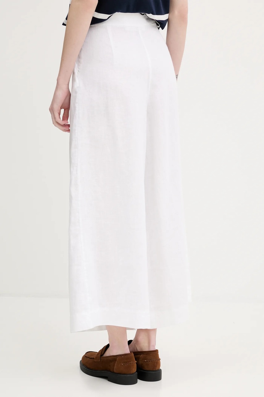 Λινό παντελόνι Pedro del Hierro χρώμα: άσπρο, 7609786 φωτογραφία