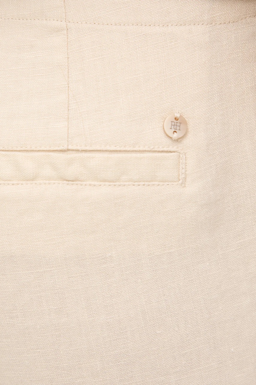 Λινό παντελόνι Pedro del Hierro χρώμα: μπεζ, 7609781 φωτογραφία