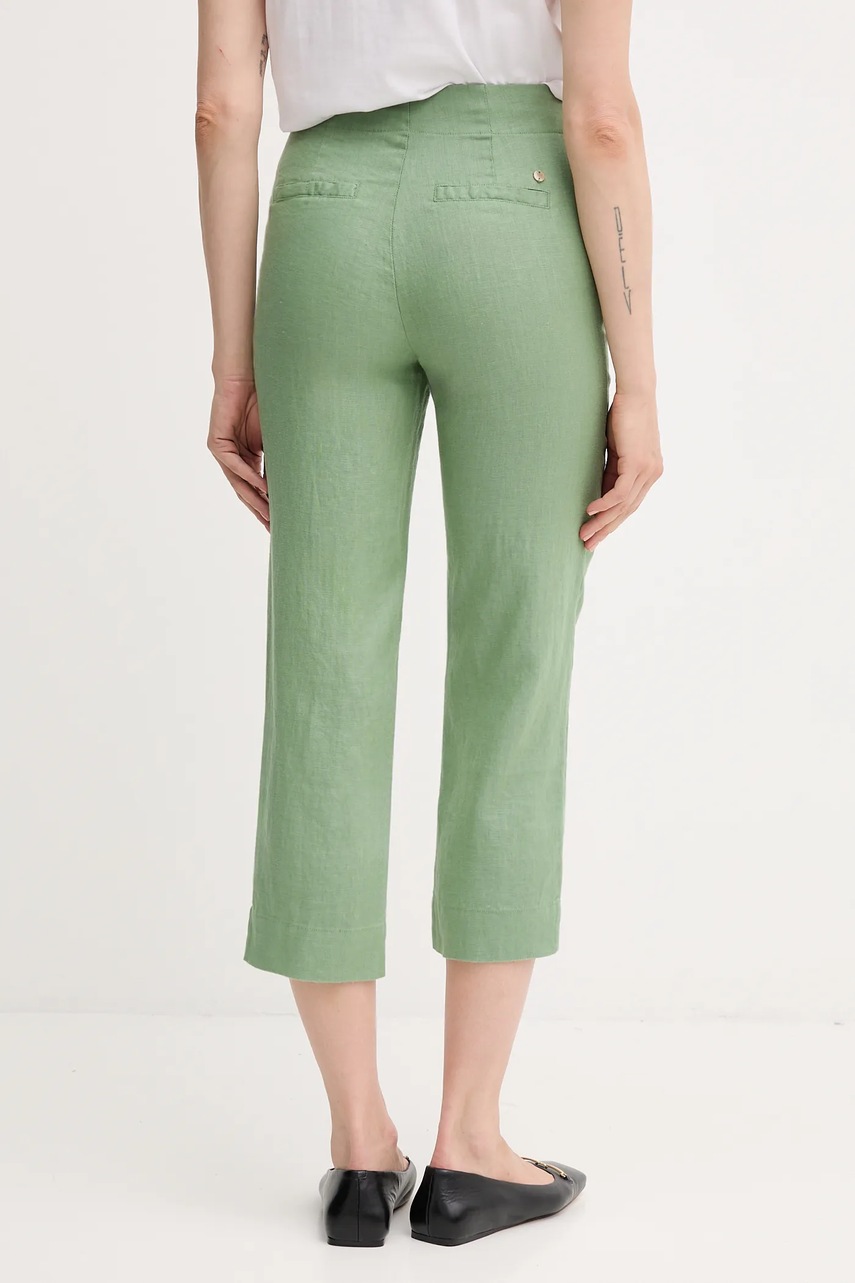 Λινό παντελόνι Pedro del Hierro χρώμα: πράσινο, 7609781 φωτογραφία