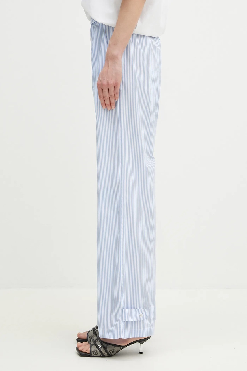 Хлопковые брюки Fiorucci Striped Logo женские широкие высокая посадка U02SPBPA299CO01BL02