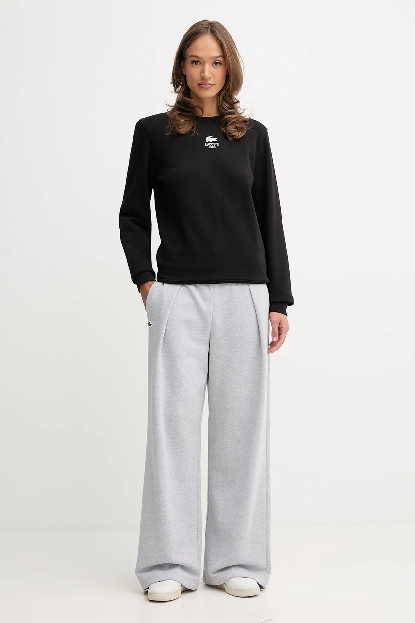 Хлопковые брюки Lacoste цвет серый меланж XF0114