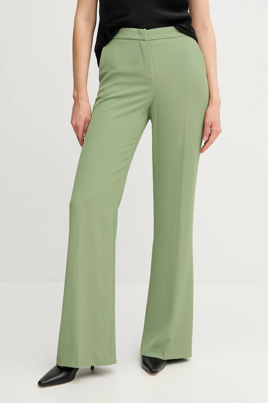 Sandro Ferrone pantaloni culoarea verde, lat, high waist, S25XBEFRING