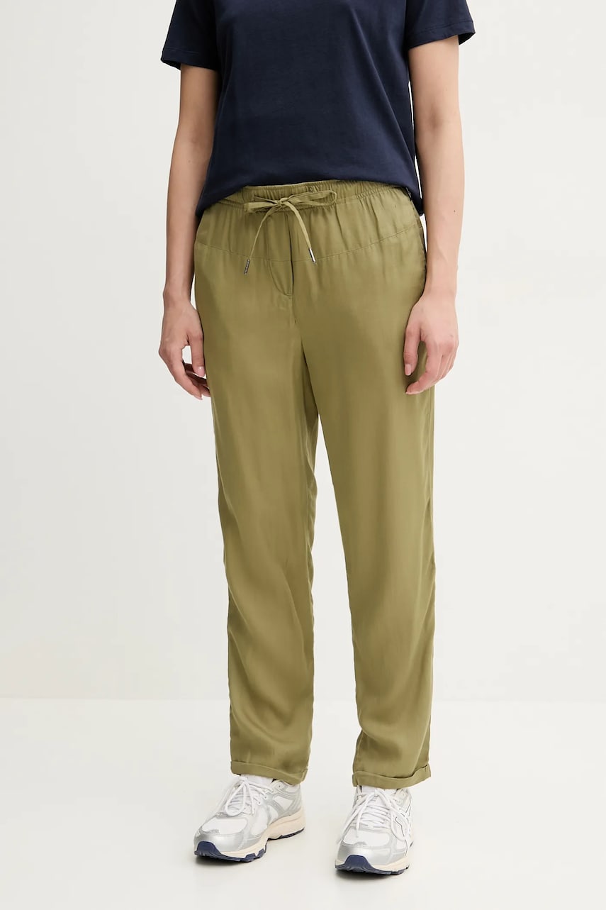 Picture pantaloni Chimany culoarea verde, drept, high waist, WJS0032