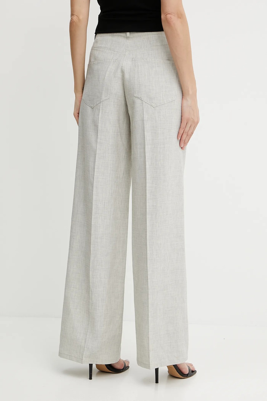 Παντελόνι με λινό μείγμα Forte Forte χρώμα: μπεζ, 13819 my pants φωτογραφία