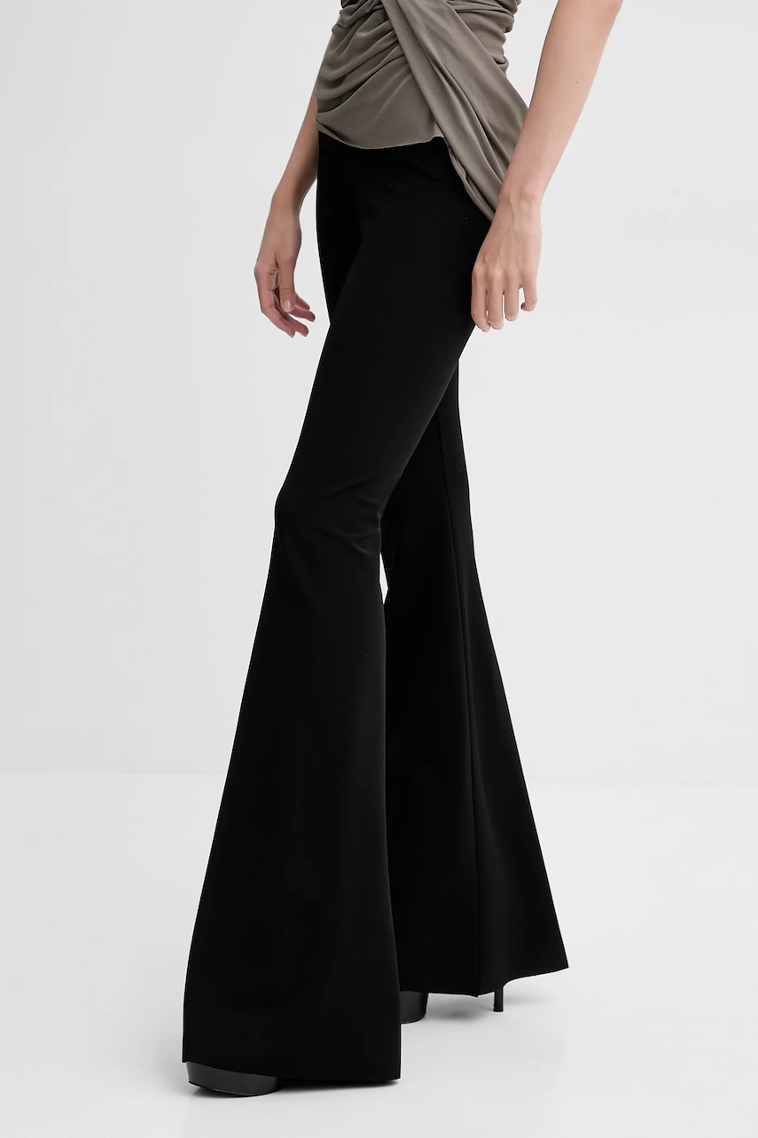 Rick Owens Lilies pantaloni femei, culoarea negru, evazati, high waist, LI01E4338JCVS Rick Owens Lilies pantaloni femei, culoarea negru, evazati, high waist, LI01E4338JCVS
