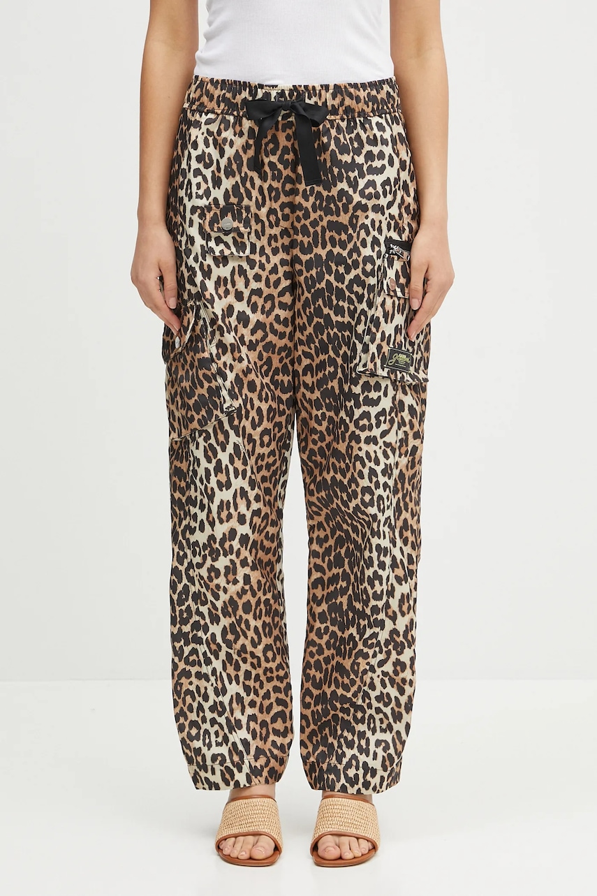 GANNI spodnie Duchesse Nylon Elasticated