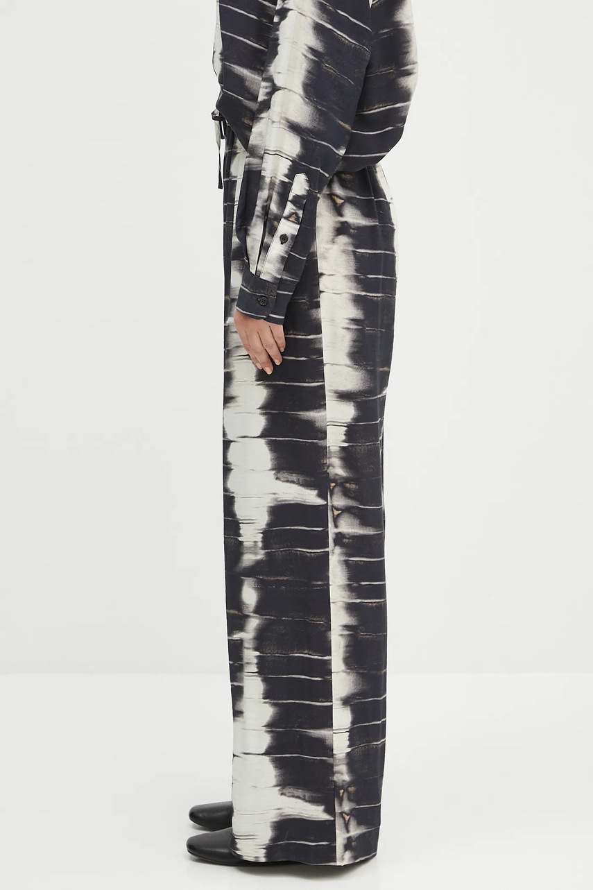 Брюки Samsoe Samsoe Saneem цвет чёрный широкие высокая посадка F24100163