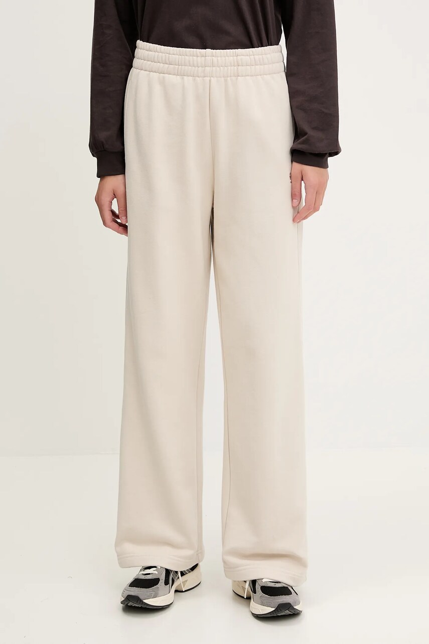 P.E Nation pantaloni de trening din bumbac Adventure culoarea bej, uni, 243P408