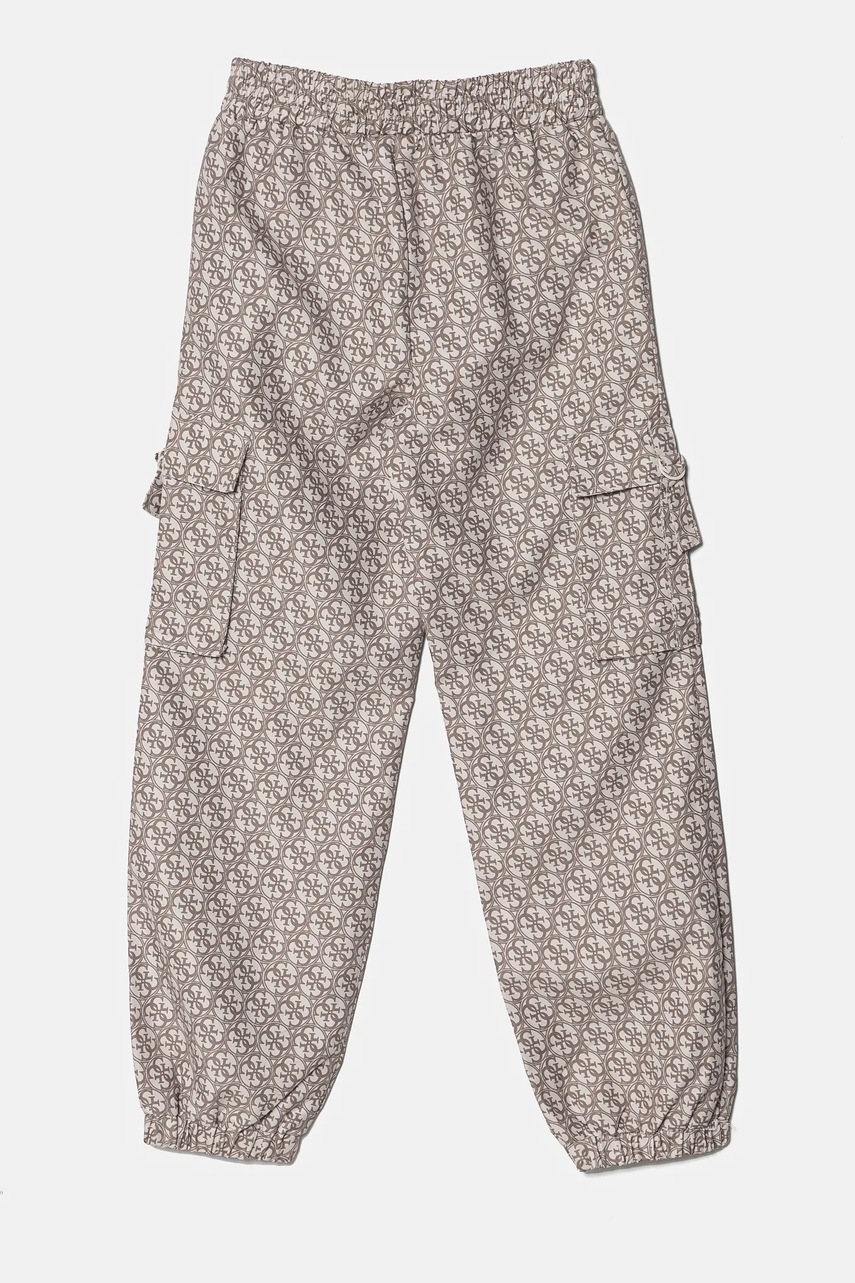 Штани для бігу Guess колір бежевий візерунок J5RB09 WH2K0