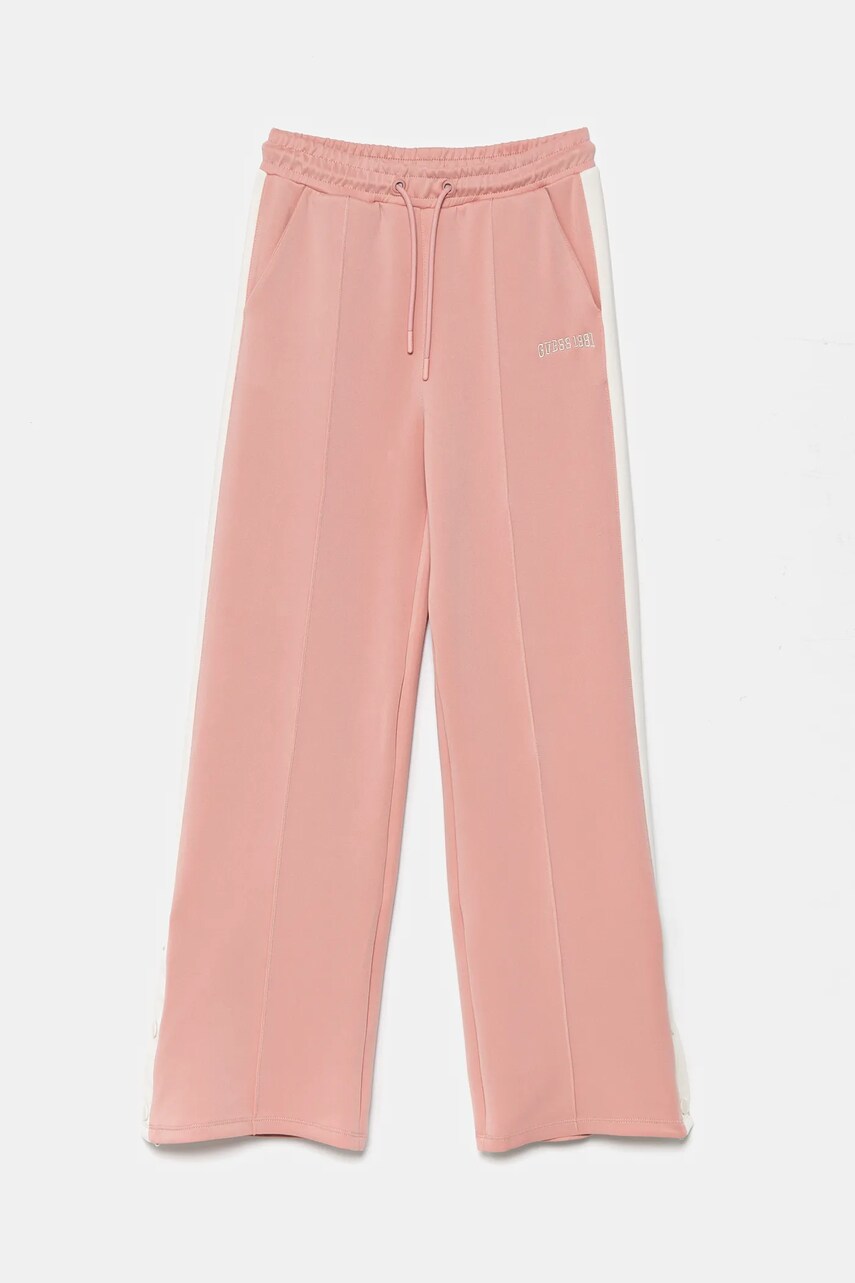 Levně Dětské tepláky Guess růžová barva, vzorované, J5RB10 KCO72