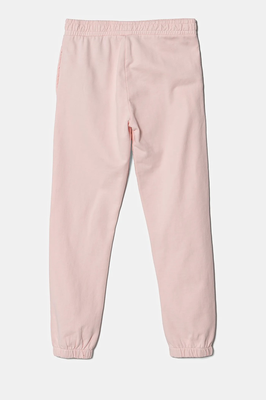 Детские хлопковые штаны Guess цвет розовый однотонные J5RQ12 KAD74