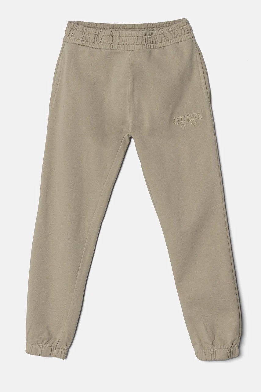Детские хлопковые штаны Guess цвет серый однотонные J5RQ12 KAD74