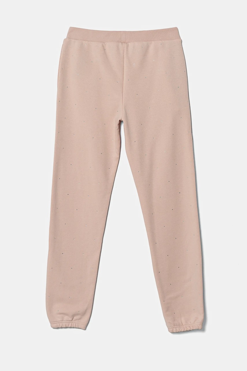 Детские спортивные штаны Guess цвет розовый с аппликацией J5RQ13 KCLJ0 Детские спортивные штаны Guess цвет розовый с аппликацией J5RQ13 KCLJ0