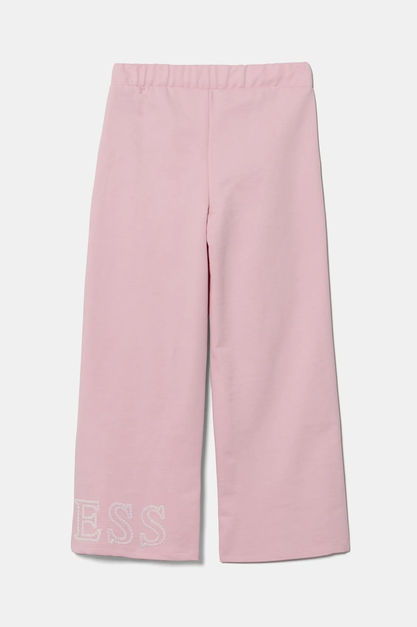 Детские брюки Guess цвет розовый с аппликацией K5RQ11 KA6R4