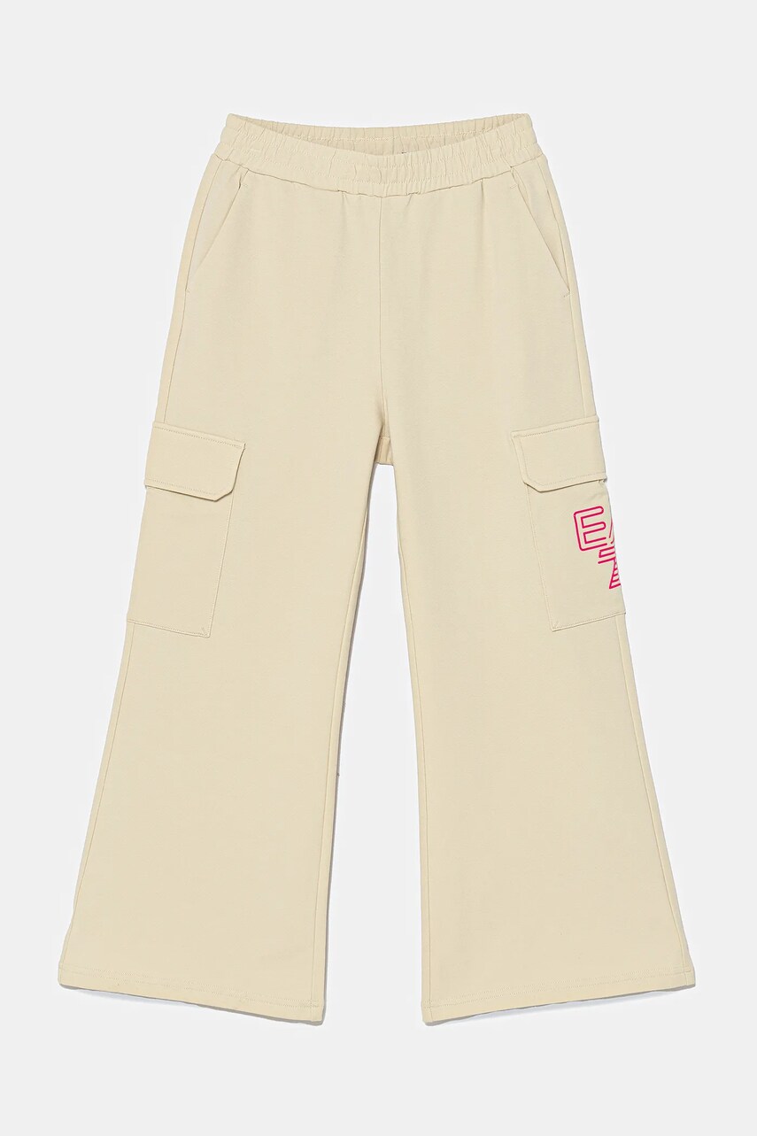 EA7 Emporio Armani pantaloni de trening pentru copii culoarea bej, uni, 7G000051 AF13135
