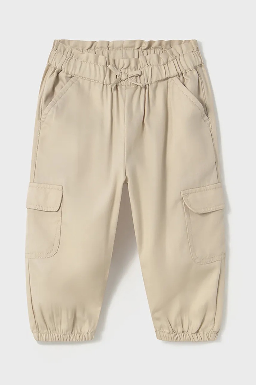 Дитячі штани Mayoral cargo колір бежевий однотонні 1571