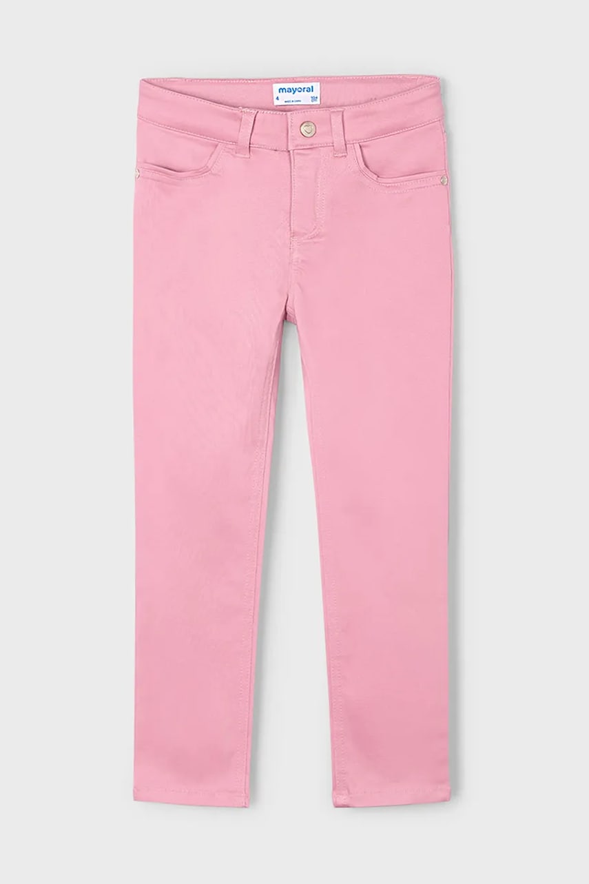 Mayoral pantaloni copii culoarea roz, neted, 3553 Mayoral pantaloni copii culoarea roz, neted, 3553