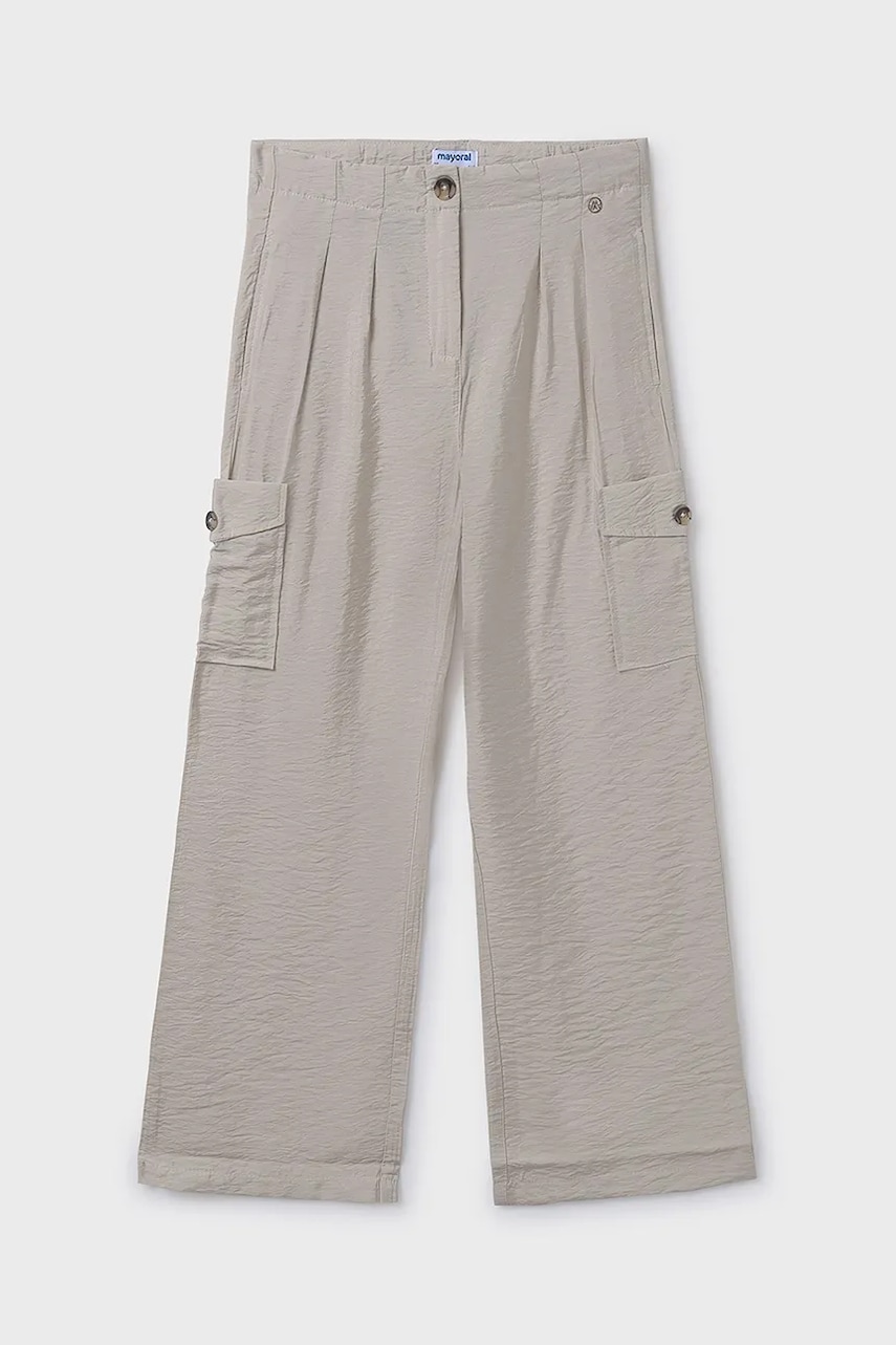 Mayoral pantaloni copii cargo culoarea bej, neted, 6536 Mayoral pantaloni copii cargo culoarea bej, neted, 6536