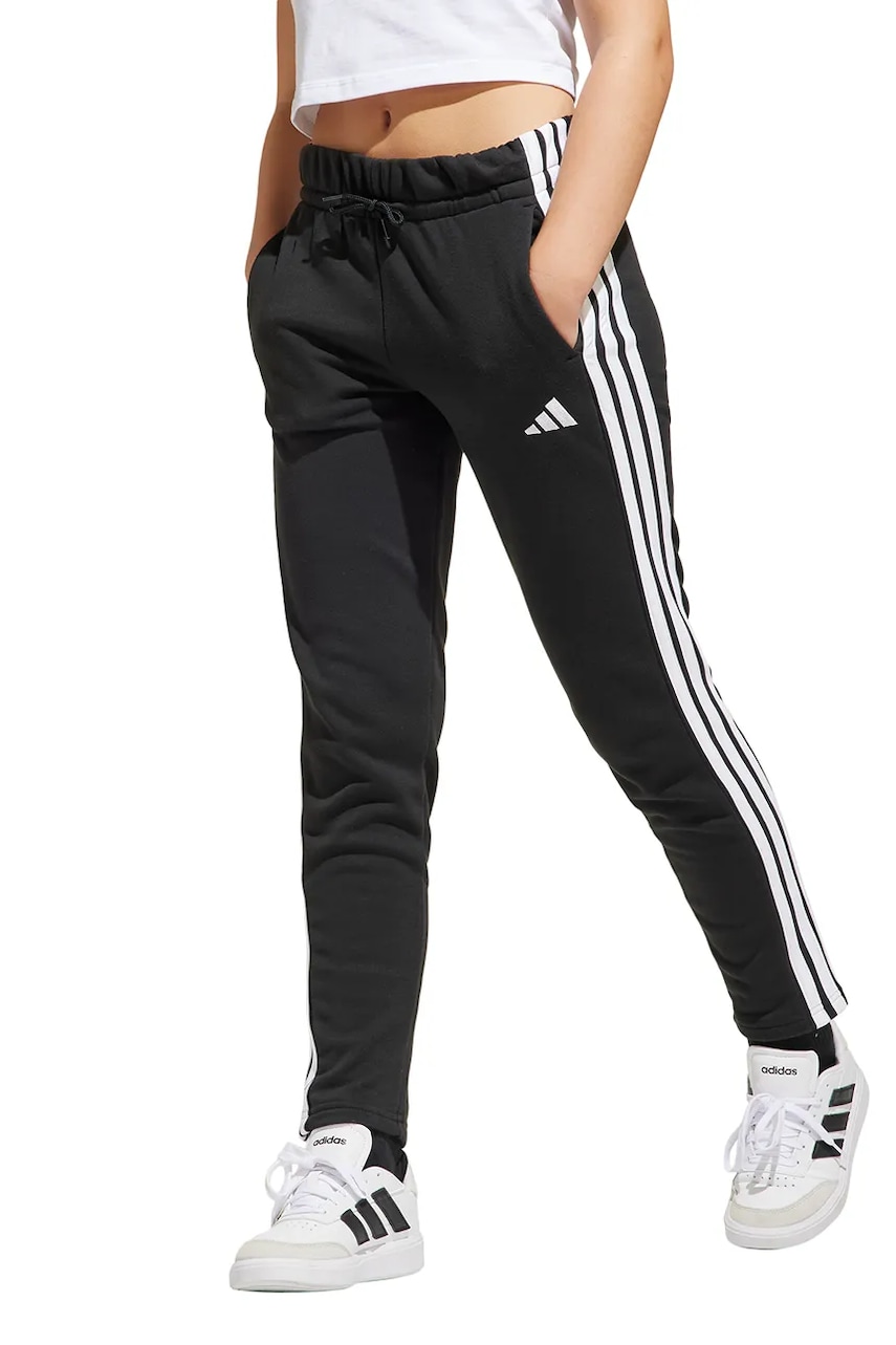 adidas pantaloni de trening pentru copii culoarea negru, cu imprimeu, JJ3449 adidas pantaloni de trening pentru copii culoarea negru, cu imprimeu, JJ3449